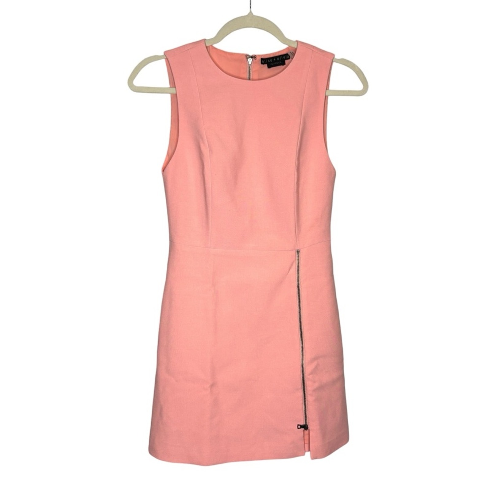 Alice Olivia Julie Side Zip Pink Mini Dress